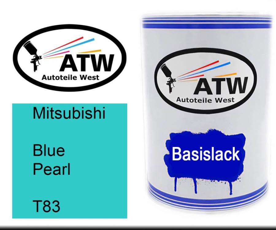 Mitsubishi, Blue Pearl, T83: 500ml Lackdose, von ATW Autoteile West.